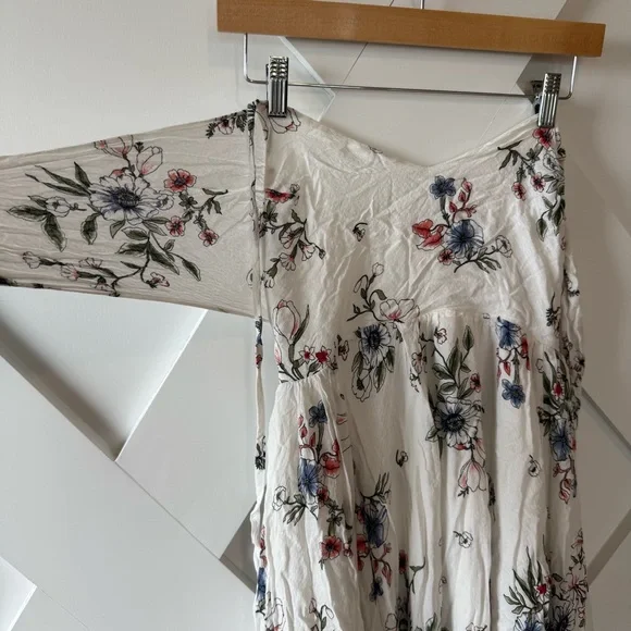 Lulu’s Meadow Flowers White Multi Floral Print Tie-Shoulder Maxi Dress - Picture 7 of 8